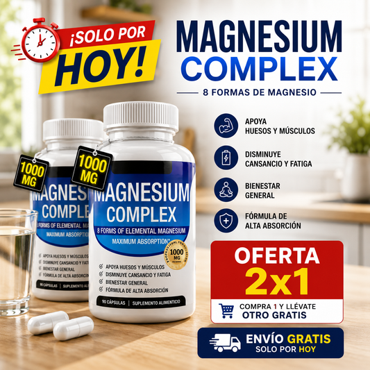 Magnesium Complex · 8 formas de magnesio · 90 cápsulas