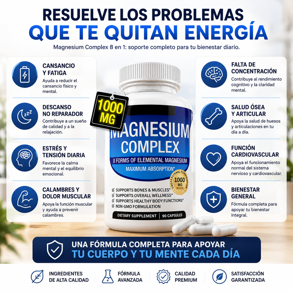 Magnesium Complex · 8 formas de magnesio · 90 cápsulas