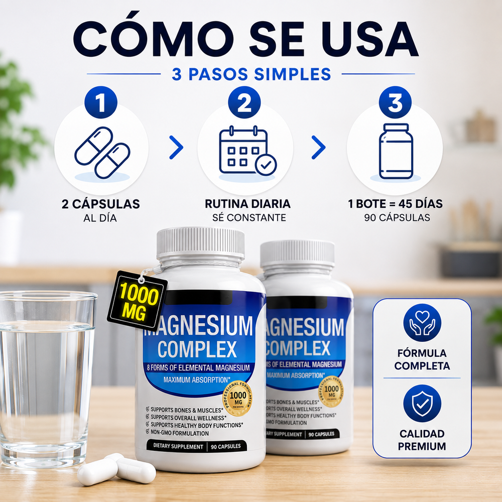 Magnesium Complex · 8 formas de magnesio · 90 cápsulas