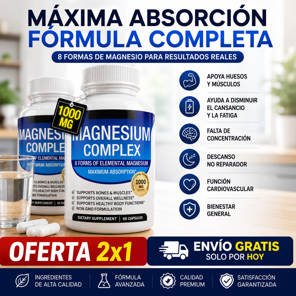 Magnesium Complex · 8 formas de magnesio · 90 cápsulas